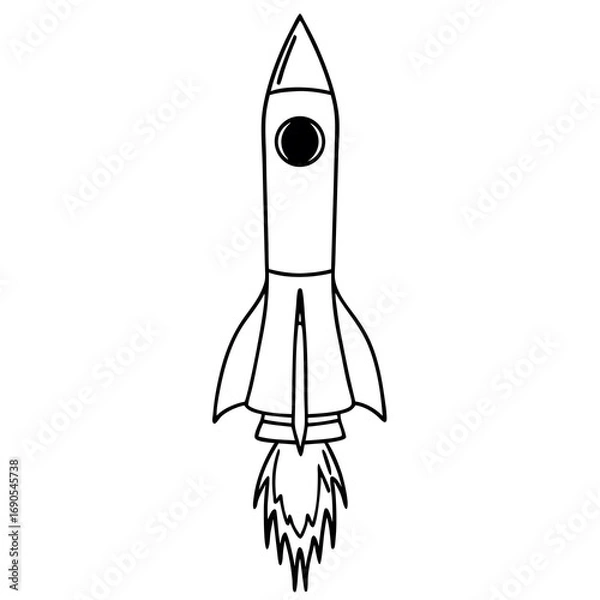 Fototapeta Explore the Cosmos Blast Off to New Frontiers With This Rocket