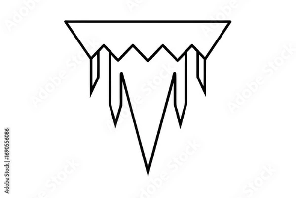 Obraz line art Icicle Flat silhouette Vector illustration design