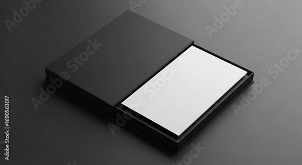 Fototapeta Black Box with White Card for Business Presentation.