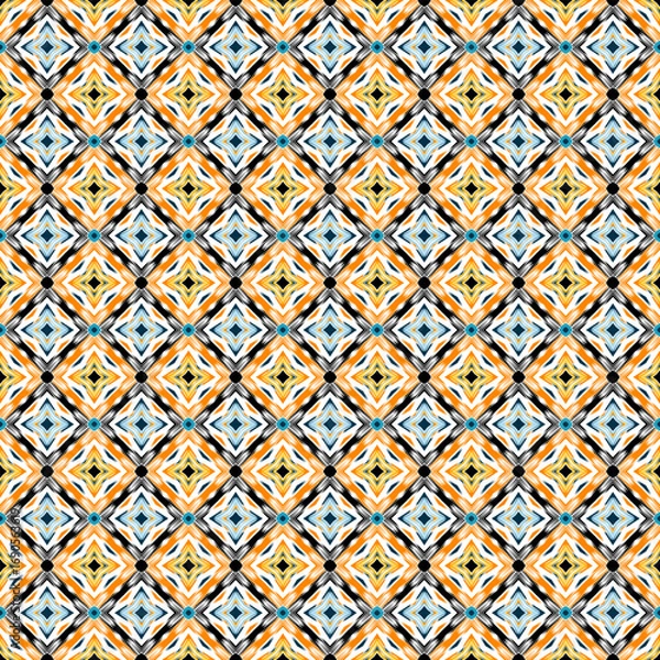 Fototapeta Abstract seamless pattern with a refreshing summer fun color theme