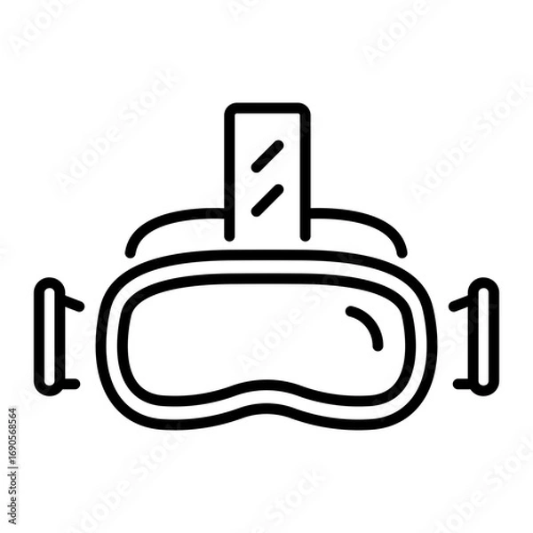 Fototapeta A line style icon representing a vr headset