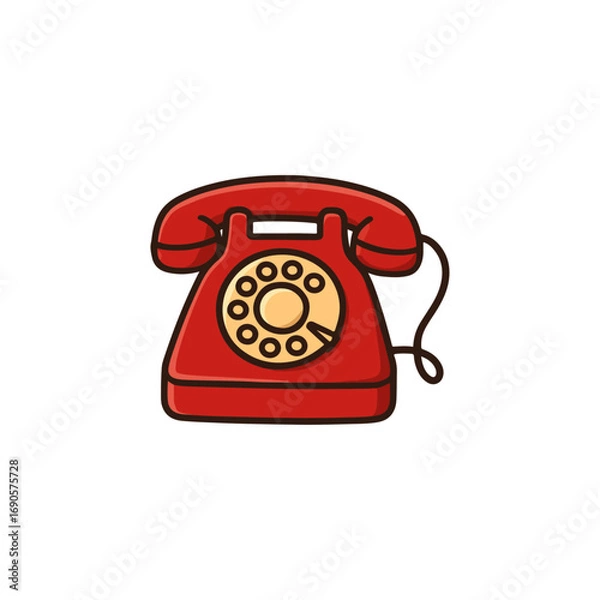 Obraz Retro Telephone on White Background