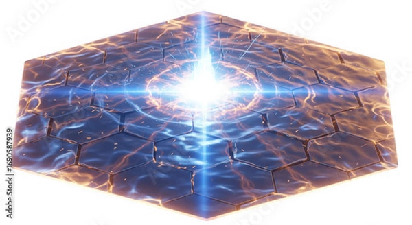 Fototapeta Futuristic technology plasma shiield with energy core offers a cutting-edge modern design element to any project