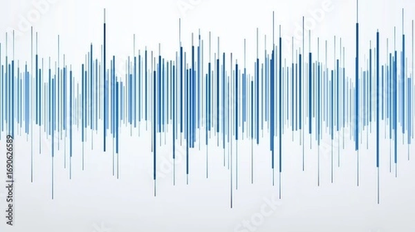 Fototapeta Abstract blue vertical lines on white background
