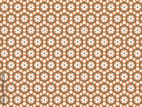 Obraz Repeating floral shapes create a warm and patterned abstract design.