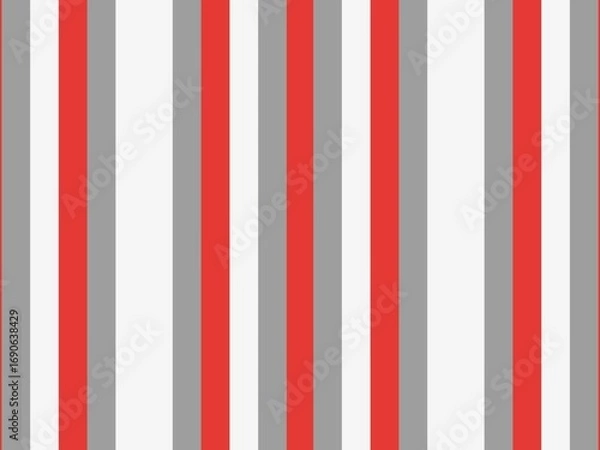 Obraz Vertical red, gray, and white stripes create a clean pattern.