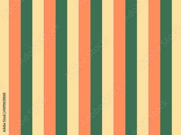 Obraz Vertical stripes pattern in green, peach, and cream tones.