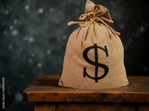 Obraz Bag of money on the table