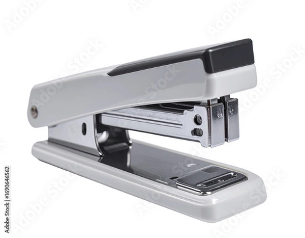 Fototapeta White and gray stapler, angled view