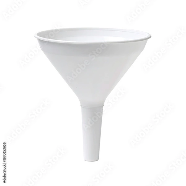 Fototapeta White plastic funnel, simple and basic shape