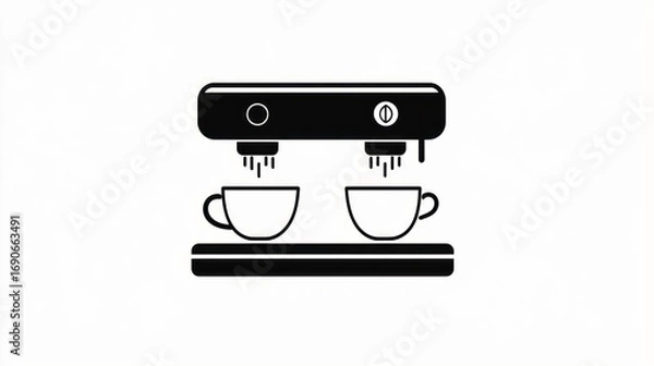 Fototapeta Coffee machine making coffee