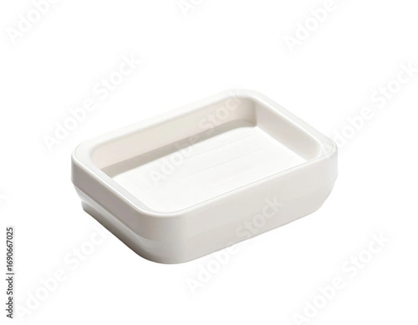 Fototapeta Rectangular, white, shallow dish
