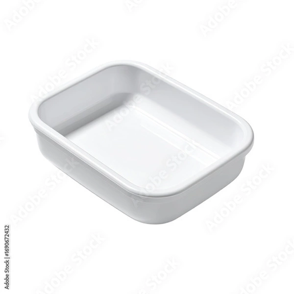 Fototapeta Empty white rectangular food container