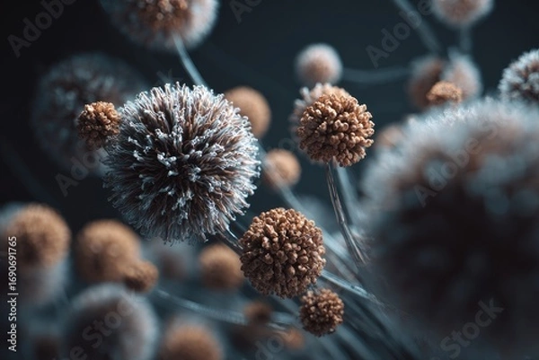 Obraz Abstract sphere clusters in muted tones