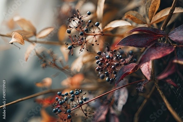 Obraz Autumnal berries and leaves