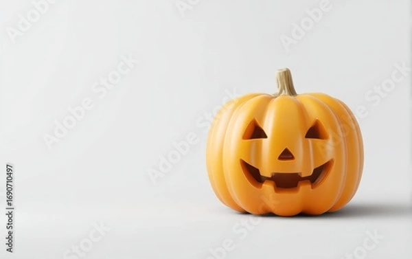 Fototapeta A pumpkin with a smiley face on it