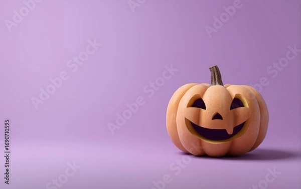 Fototapeta A pumpkin with a smile on its face