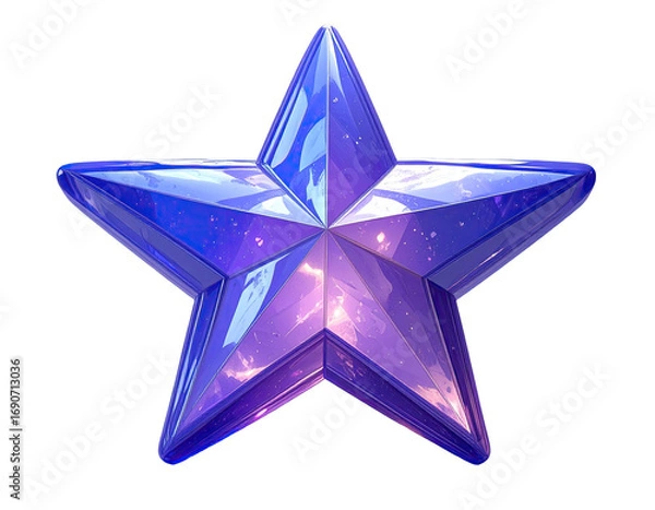 Obraz Shiny, purple star with a reflective surface