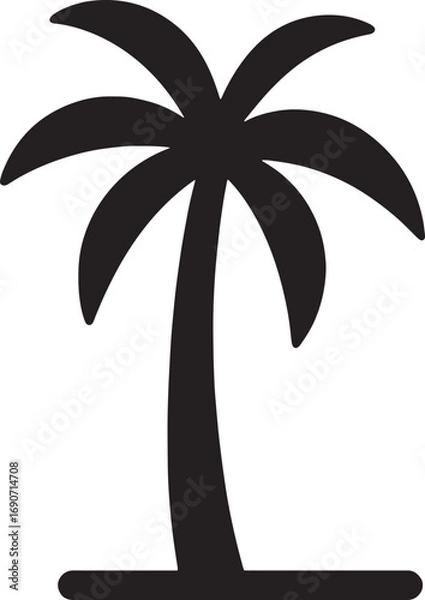 Fototapeta Palm Tree Silhouette Vector Icon