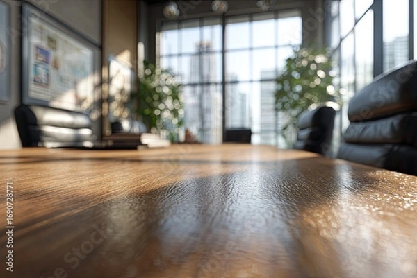 Obraz Modern conference room table, sunlight