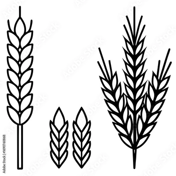 Fototapeta Wheat Bundle Vector Icon