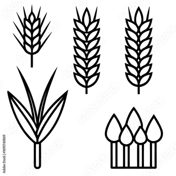 Fototapeta Wheat Bundle Vector Icon