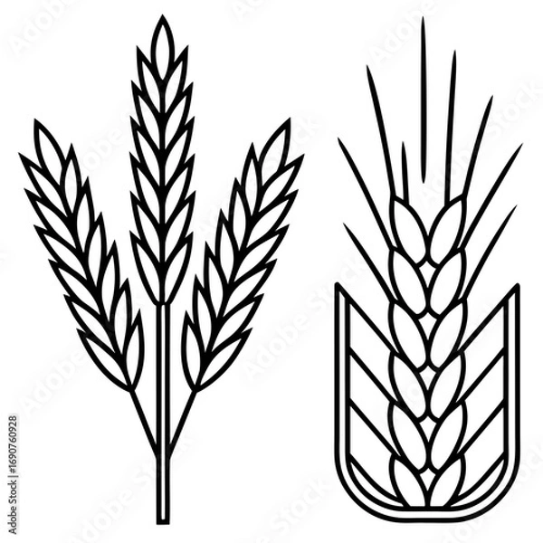 Fototapeta Wheat Bundle Vector Icon