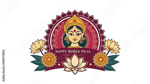 Fototapeta Durga Puja: Goddess Durga Illustration for Festive Designs