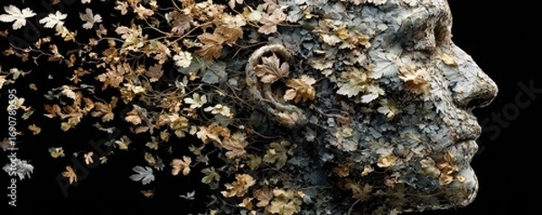 Fototapeta portrait made of leaves