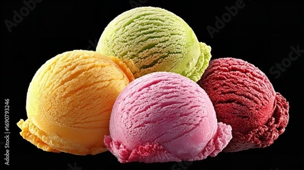 Fototapeta Delicious Ice Cream Scoops: A Tempting Visual Treat