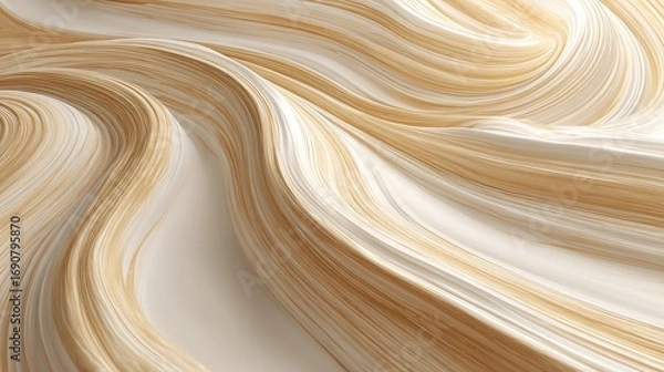 Fototapeta Cream and Beige Abstract Swirls: Elegant Background Texture for Design Projects