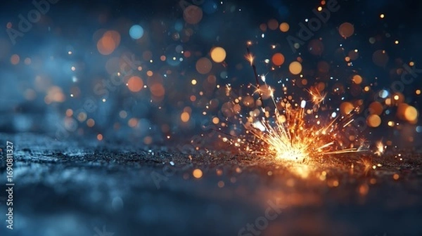 Fototapeta Sparkler Burst: Vibrant Light Trails & Bokeh Backgrounds for Design Projects