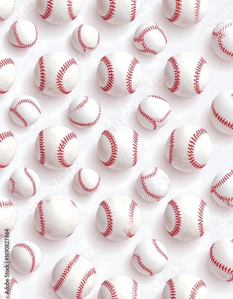 Fototapeta Baseball pattern on a light background