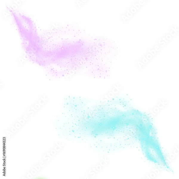 Fototapeta Glowing Purple and Cyan Cosmic Mist Cloud Texture, Abstract Fantasy Energy Clouds Background, Neon Galaxy Light Smoke Effect Design, Luminous Glow Clouds in Blue and Violet