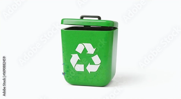 Obraz 3d bin recycle  Icon white background