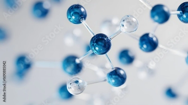Fototapeta Molecular structure. Science and technology abstract background.
