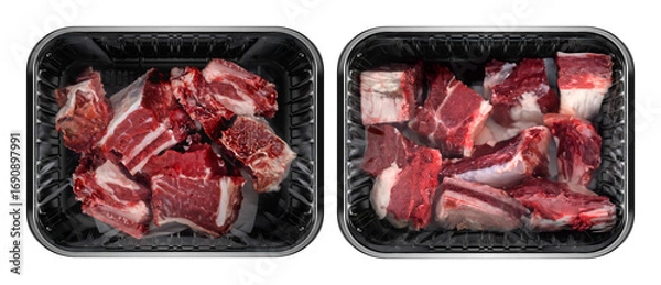 Obraz Beef Rib and Bone Duo Featuring Marrow-Rich and Bone-In Cuts in Butcher Display