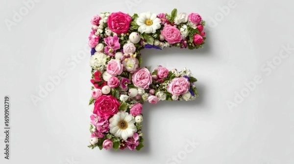 Fototapeta a flowered letter f is shown on a white surface