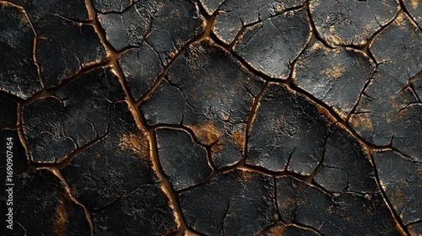 Obraz Close-up macro view of a leaf’s detailed surface, showcasing its fine textures and intricate vein patterns in soft lighting.