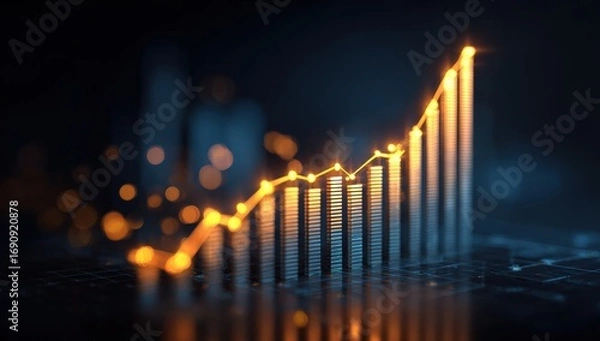 Fototapeta Graph of rising values