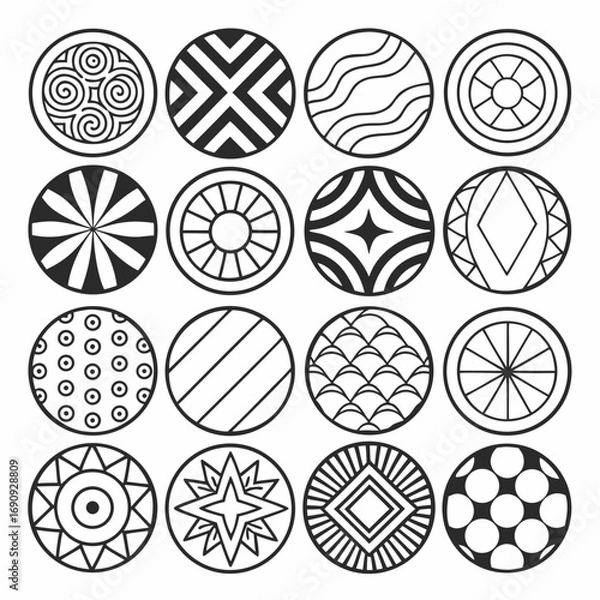 Fototapeta set of abstract geometric shapes