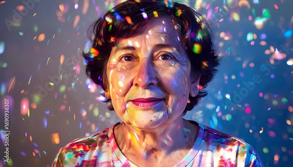 Fototapeta Random photo effects, a person who is more important to me than words. Informal art.