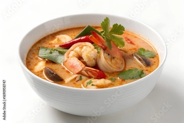 Fototapeta tom yum isolated on the white background