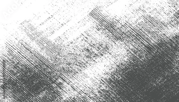 Fototapeta Grayscale distressed texture background with diagonal lines and speckles grunge abstract