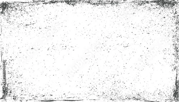 Fototapeta Textured dark grey distressed border on white background grunge rough