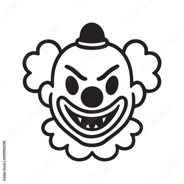 Obraz Illustration of a scary evil clown for Halloween