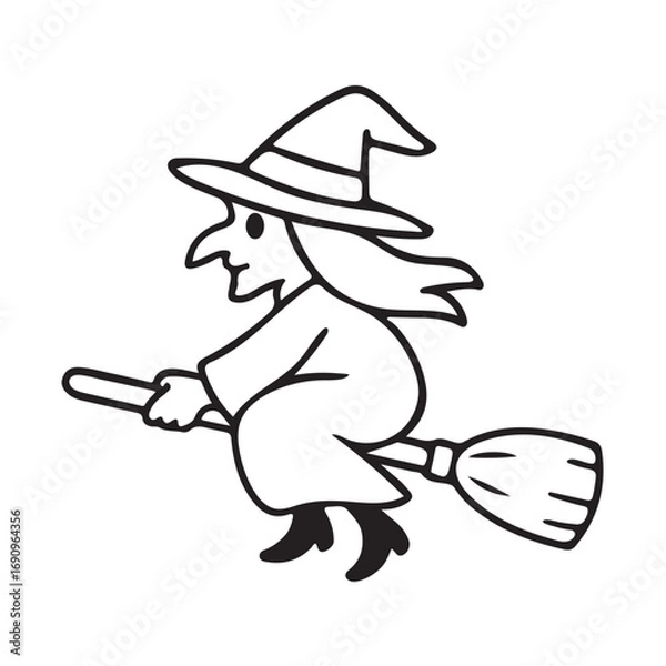 Obraz Witch on a Broomstick Flying