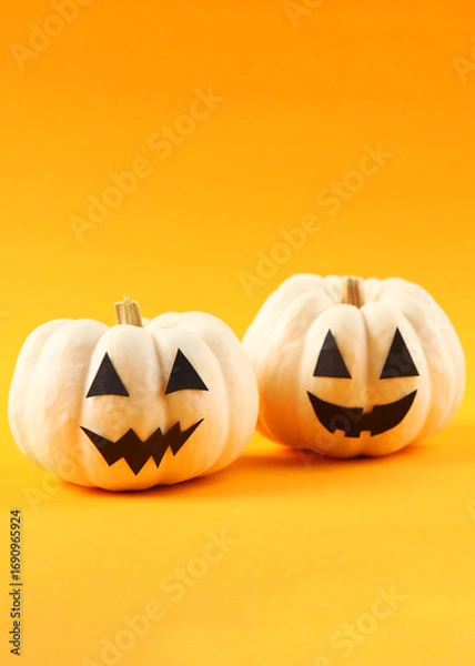 Fototapeta Halloween background with gingerbread and other sweets with place for text. Vertical photo format