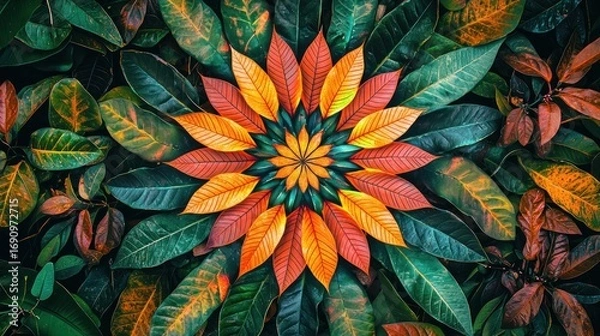 Fototapeta Autumn leaves pattern