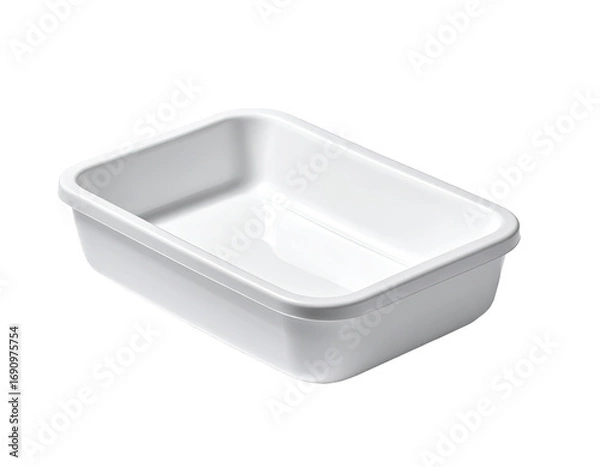 Fototapeta Rectangular white plastic food container (1)